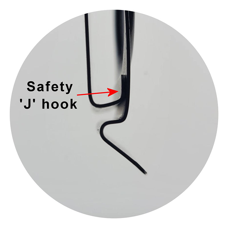 Holster Clip, Steel, Wraparound NO-PULL 'J' Hook for Safety